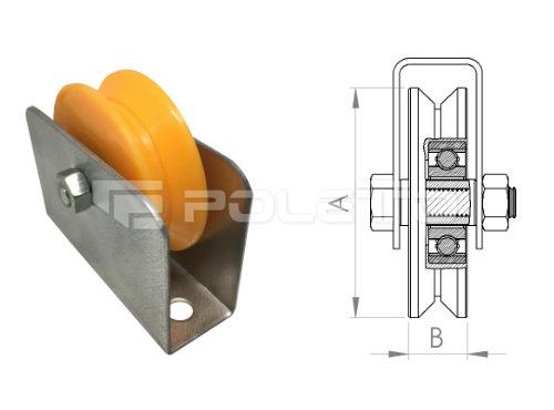 Roldana Nylon 4x20 c caixa e parafuso