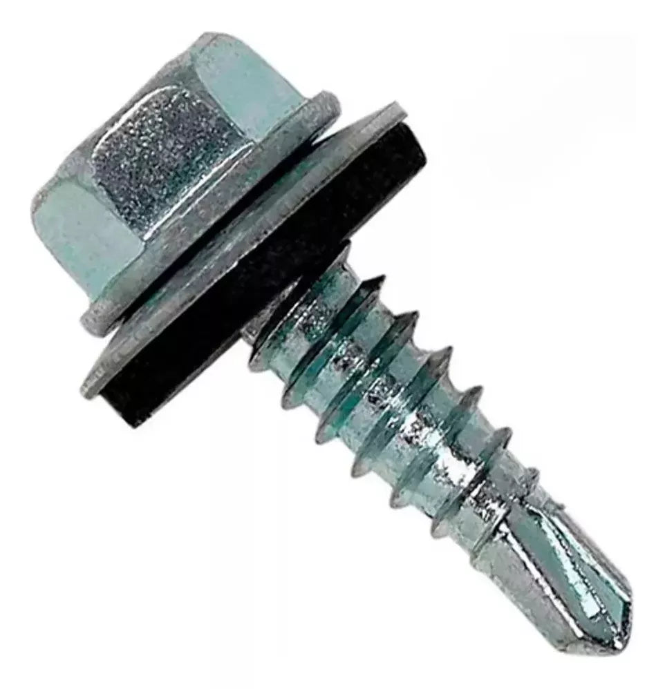 Parafuso Auto  Perfurante  12-5.5 X 3/4 c/ Arruela de Vedação  Solta EPDM Zincado