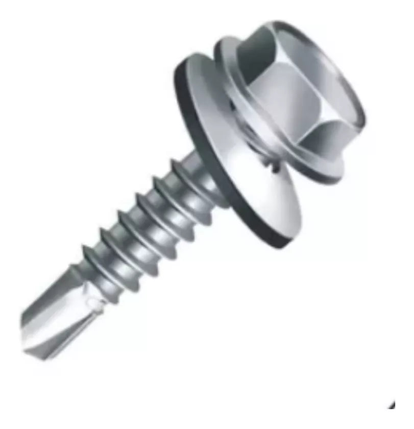 Parafuso Auto  Perfurante  12-5.5 X 7/8 c/ Arruela de Vedação EPDM Telha/Telha